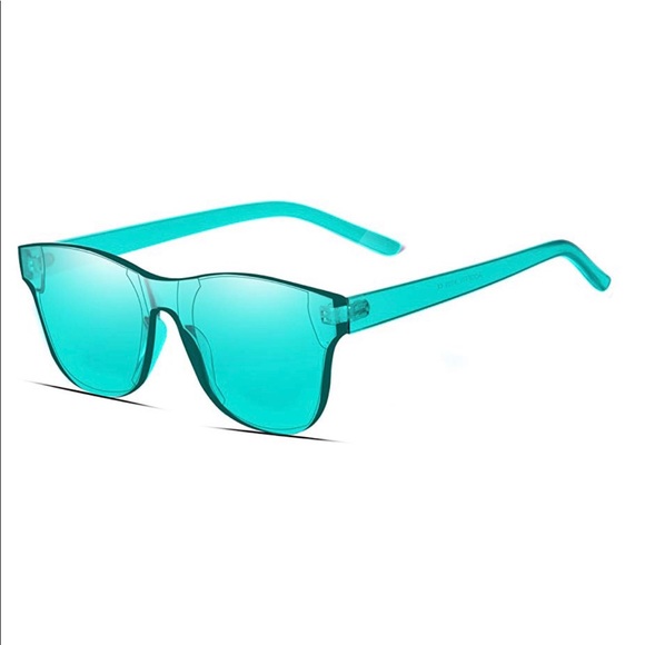 Rimless Wayfarer Sunglasses Retro Blue Classic NEW - Picture 4 of 5